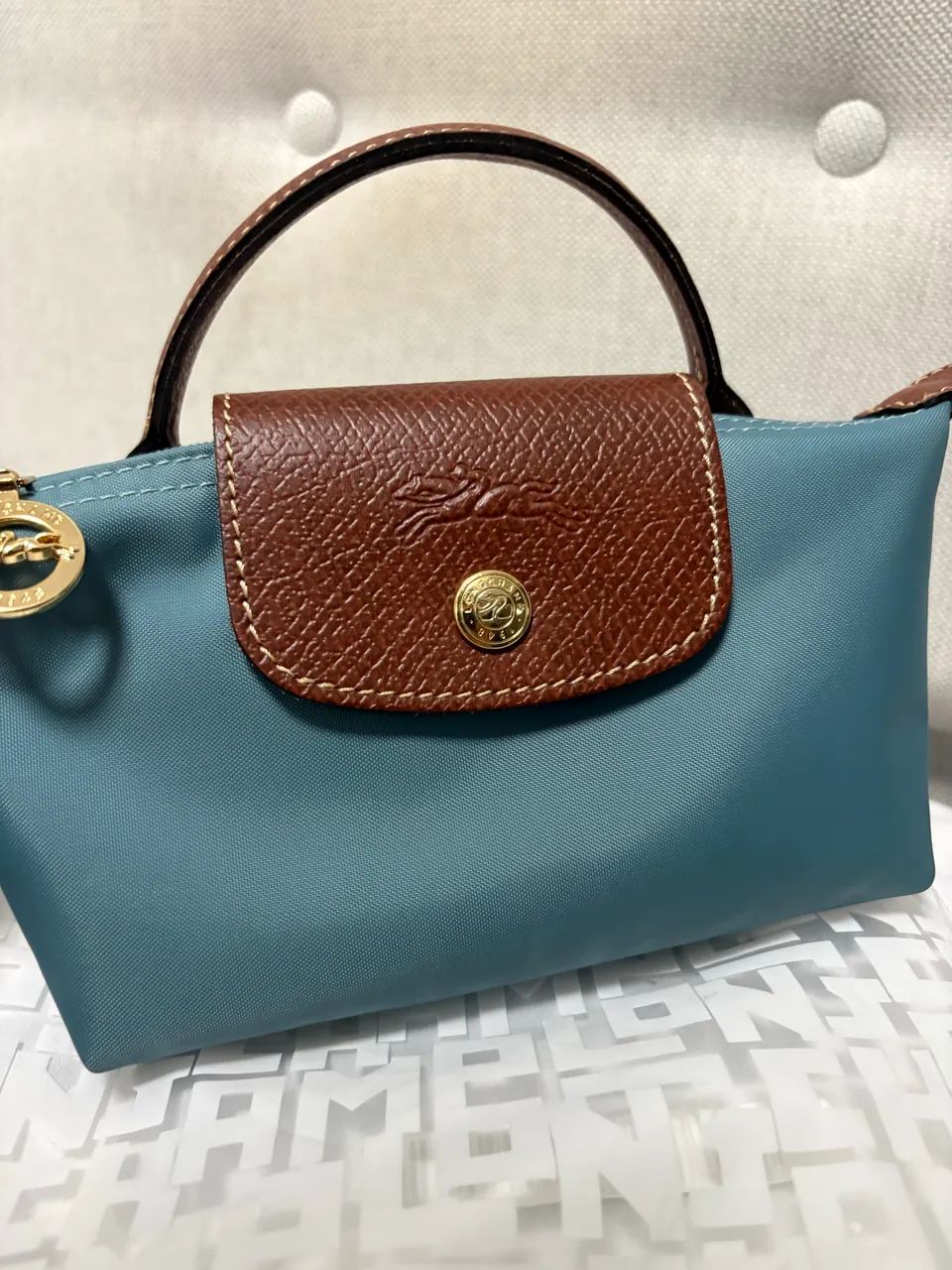 Mini LONGCHAMP azul turquesa (original) - Foto 2