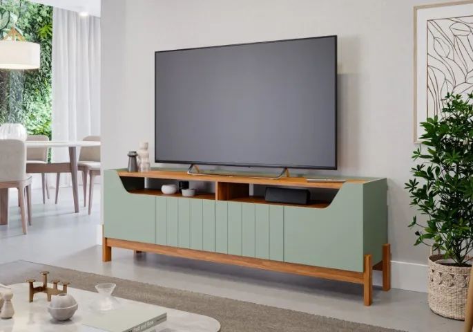 Rack para Sala Moema com Painel Inferior para TV 70 Polegadas