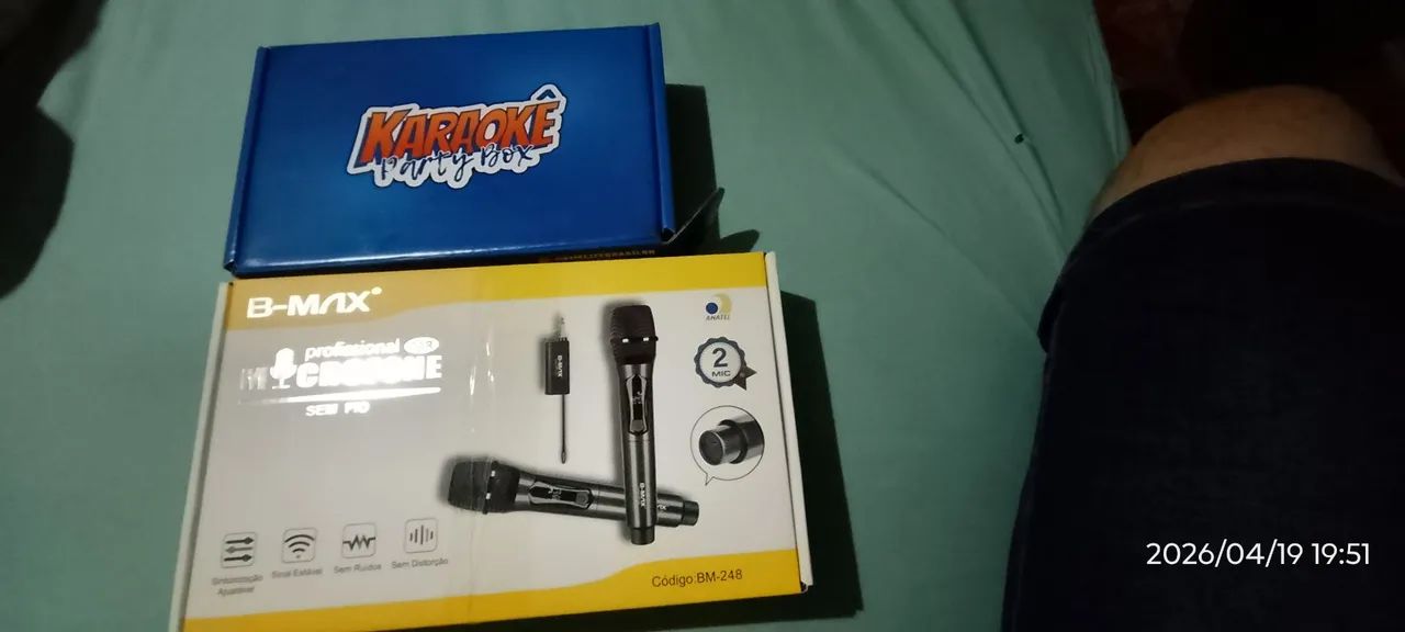 Karaoke kit aparelho, caixa de som e microfones