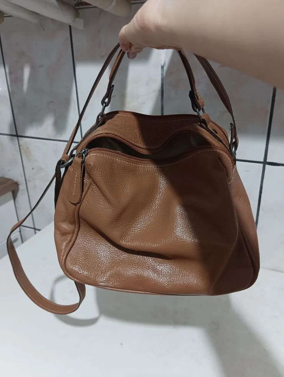 Bolsa tira colo Mr Cat em couro - Foto 2