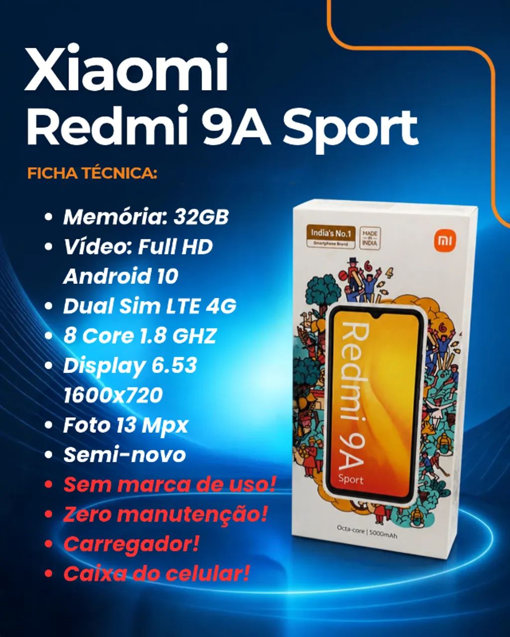 Celular Xiaomi Redmi 9A Sport - Foto 2