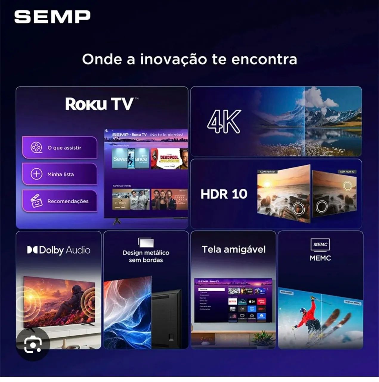 SMART TV 55 POLEGADAS 4K ROKU SEMP - Foto 3