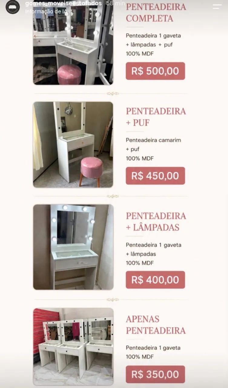 PENTEADEIRAS DIRETO DA FÁBRICA  - Foto 2