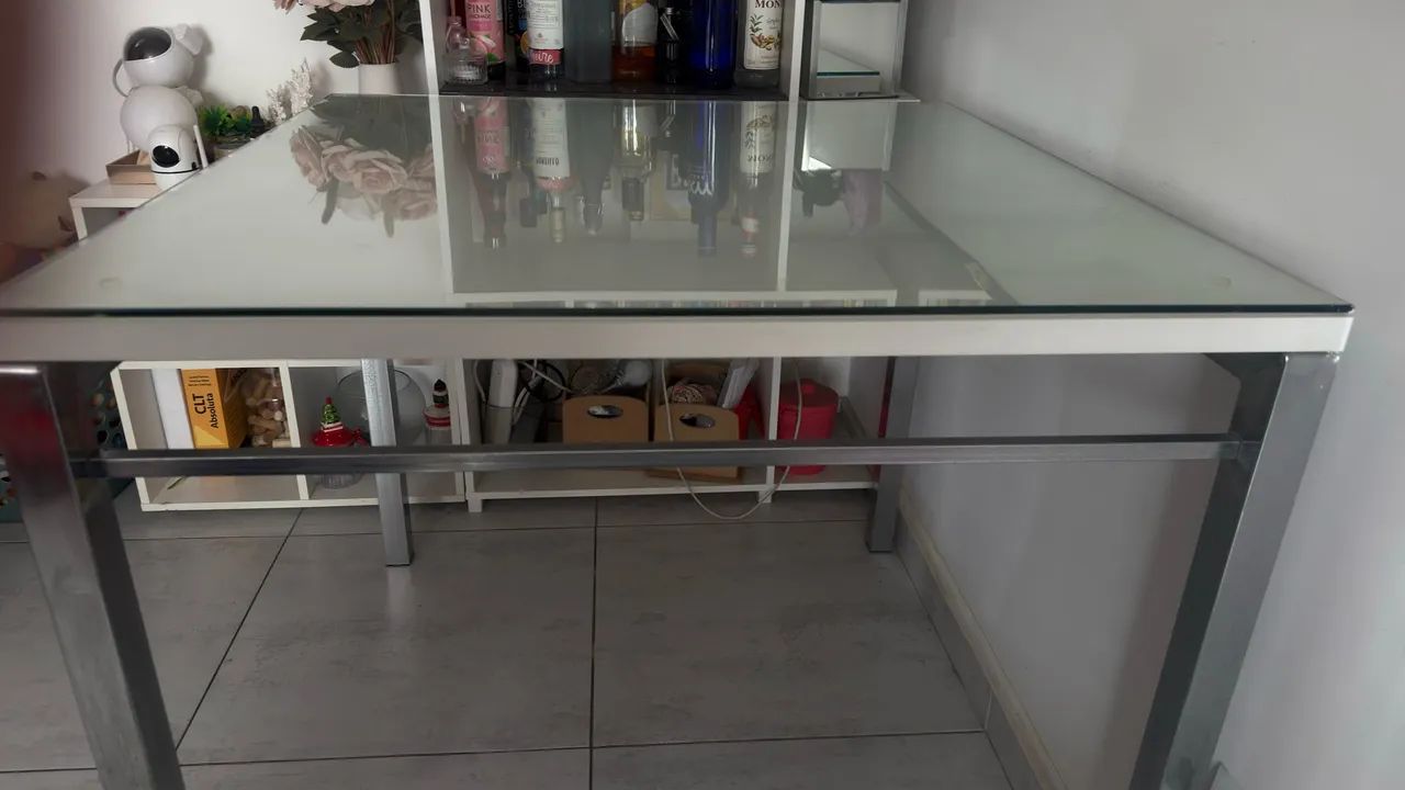 Mesa jantar 4 lugares com vidro temperado  - Foto 4