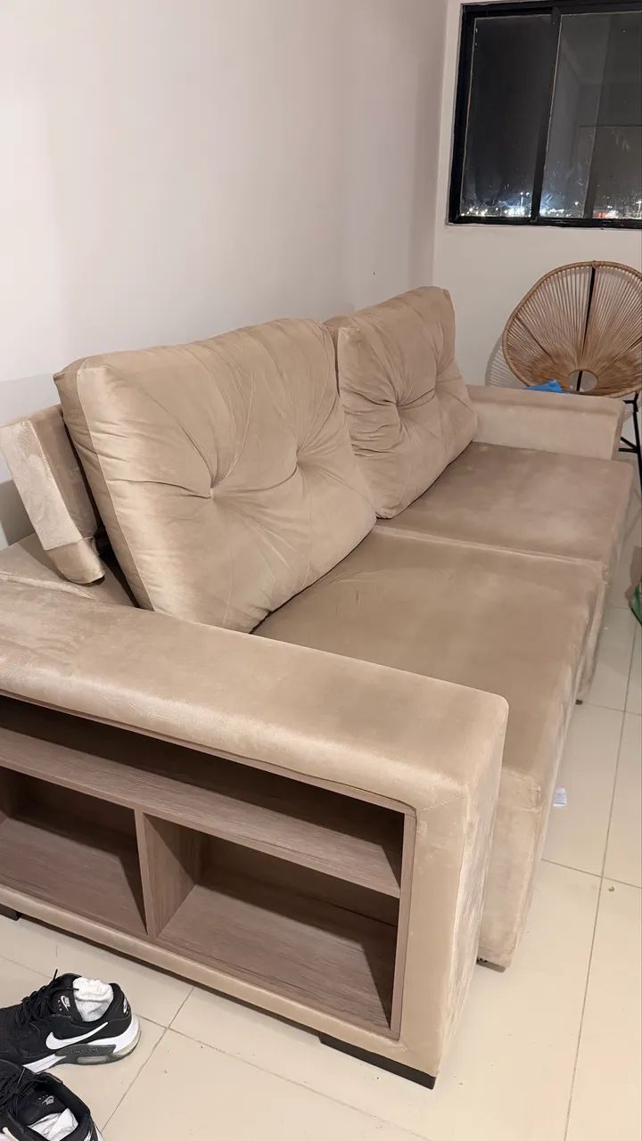 Sofá retrátil bege  - Foto 5