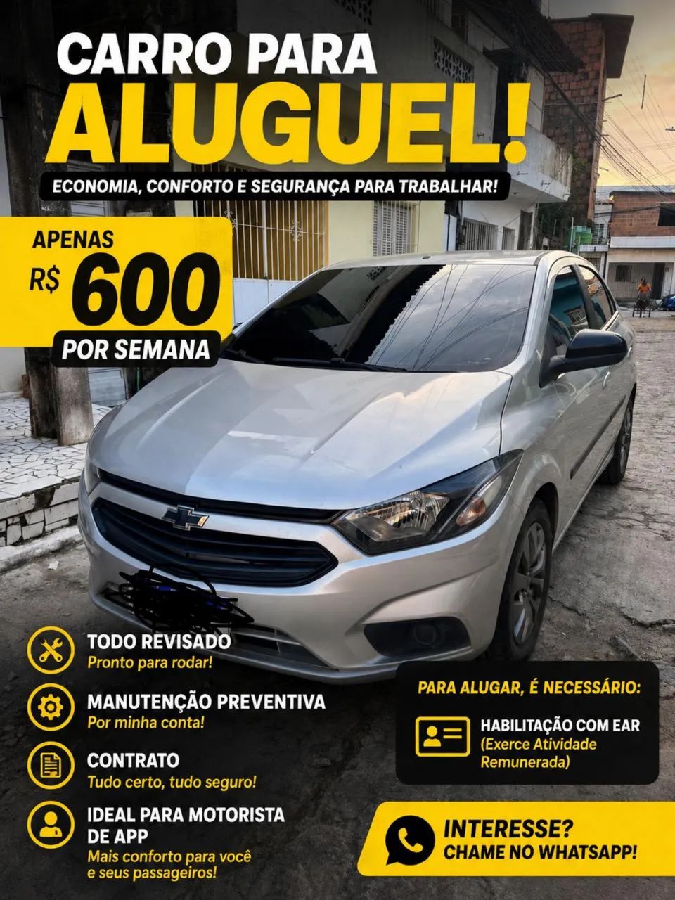 Alugue! Ideal para aplicativo / R$ 600 a semana 