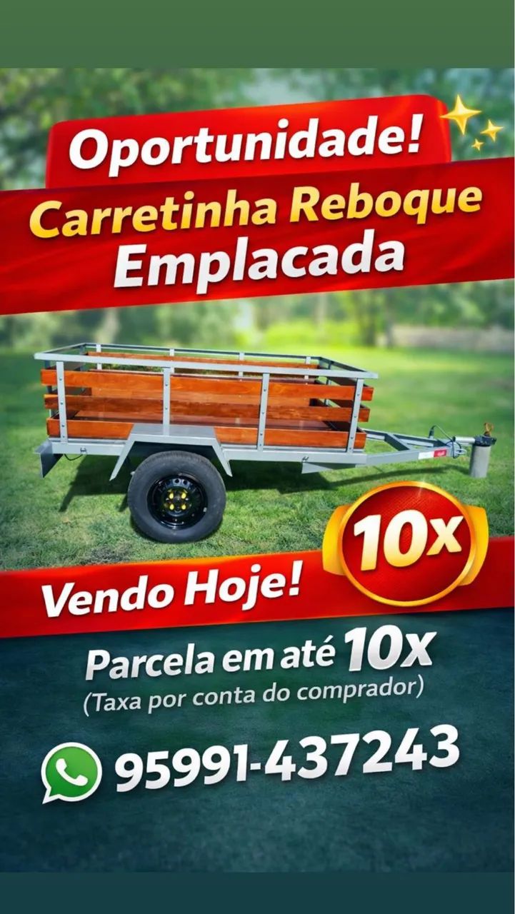 Vendo carrocinha emplacada, documentação em dia.