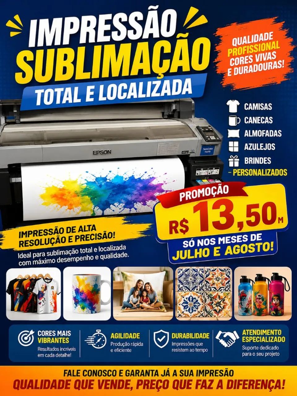 Impressão papel sublimação 