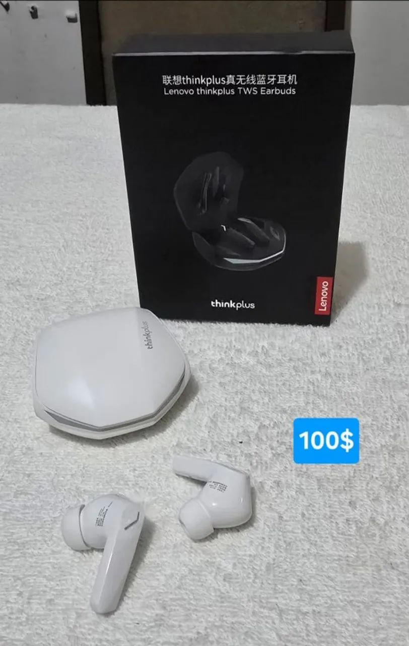 Fone de ouvido Bluetooth Lenovo Thinkplus gm2 pro branco original 