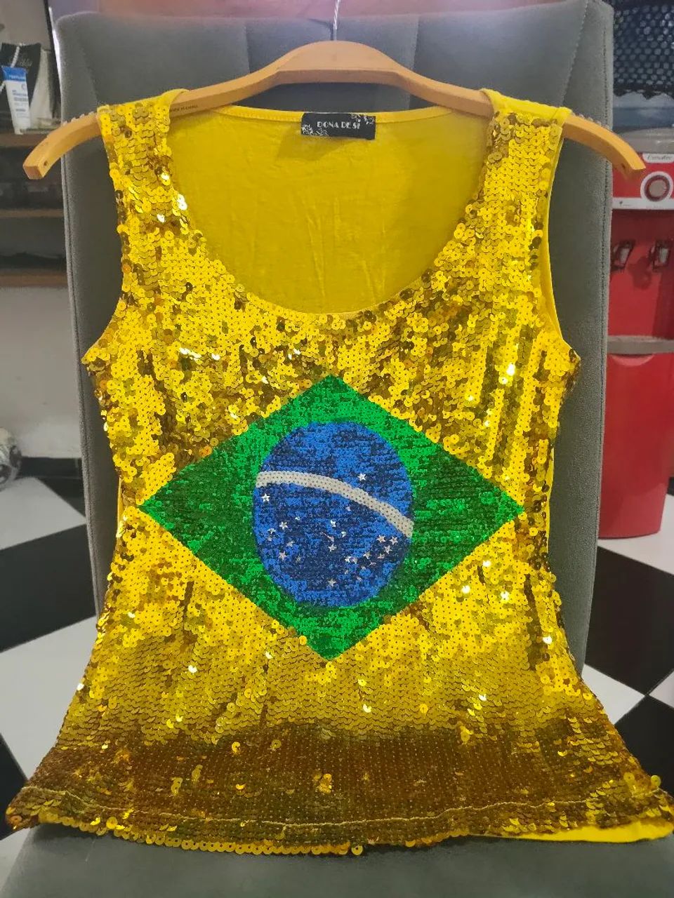 Malha do Brasil feminino de paetê 