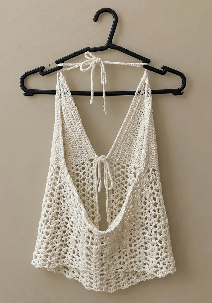Cropped branco crochê - Foto 3
