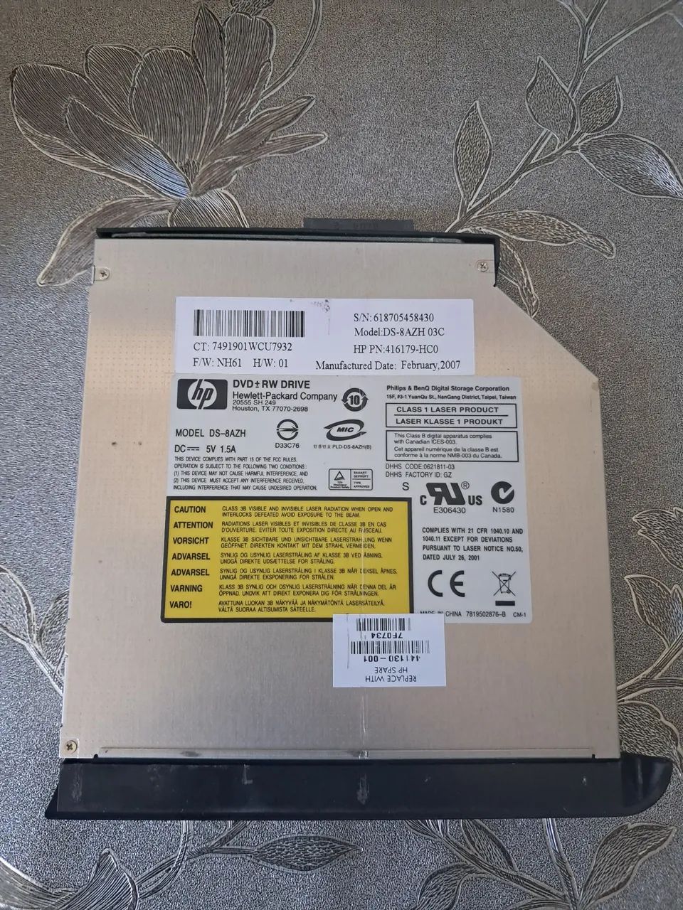 Gravador de DVR para notebook HP modelo DS-8AZH