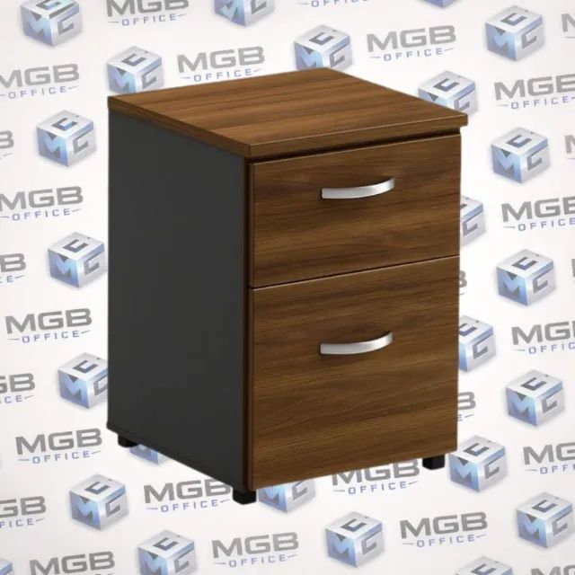 Gaveteiro Volante com 2 Gavetões - 0,70x0,47x0,42cm - (NOGAL+PRETO) ENTREGAS EM ATÉ 24h!