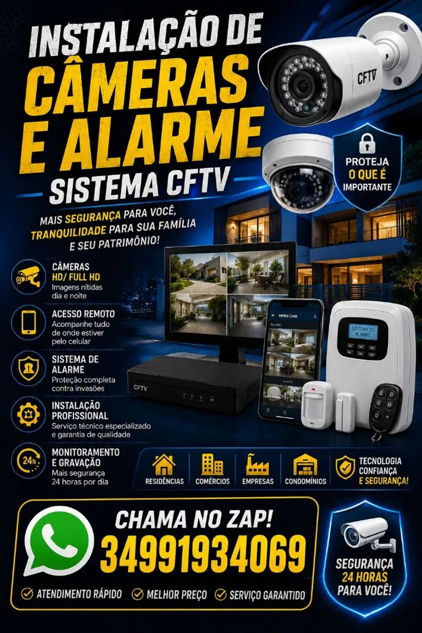 Instalação de alarmes residenciais e comerciais