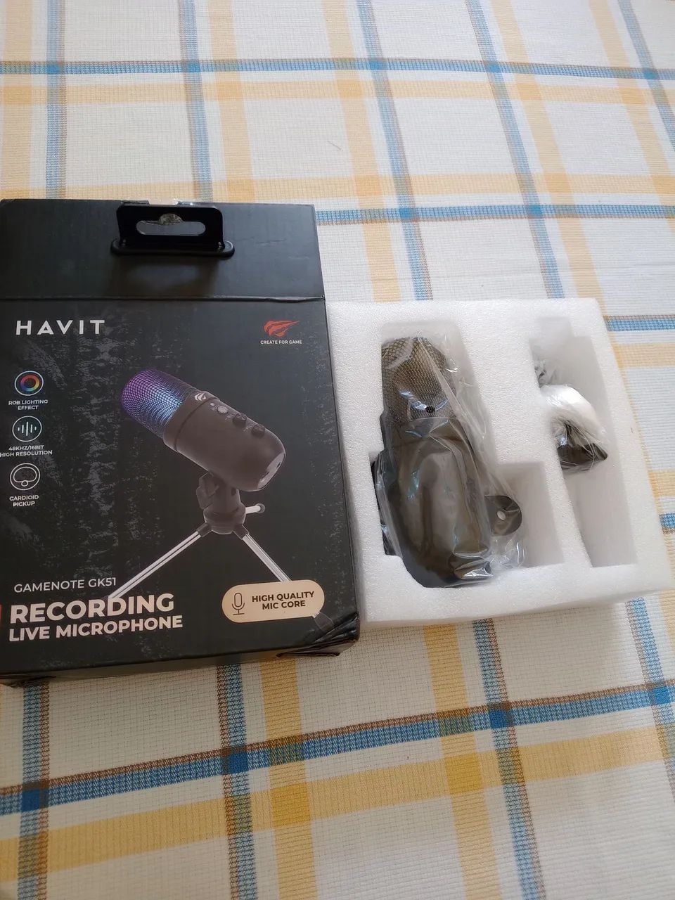 Microfone Condensador RGB Havit