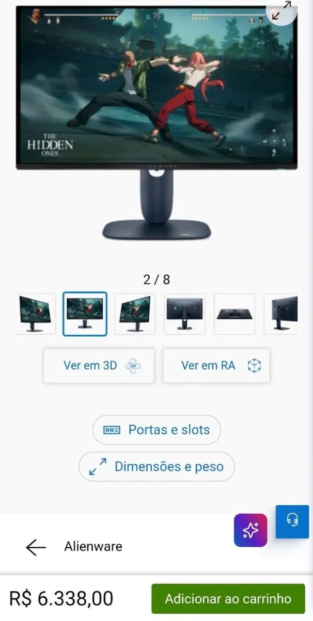 Monitor OLED 27' QHD 280hz Alienware AW2725D - Foto 5