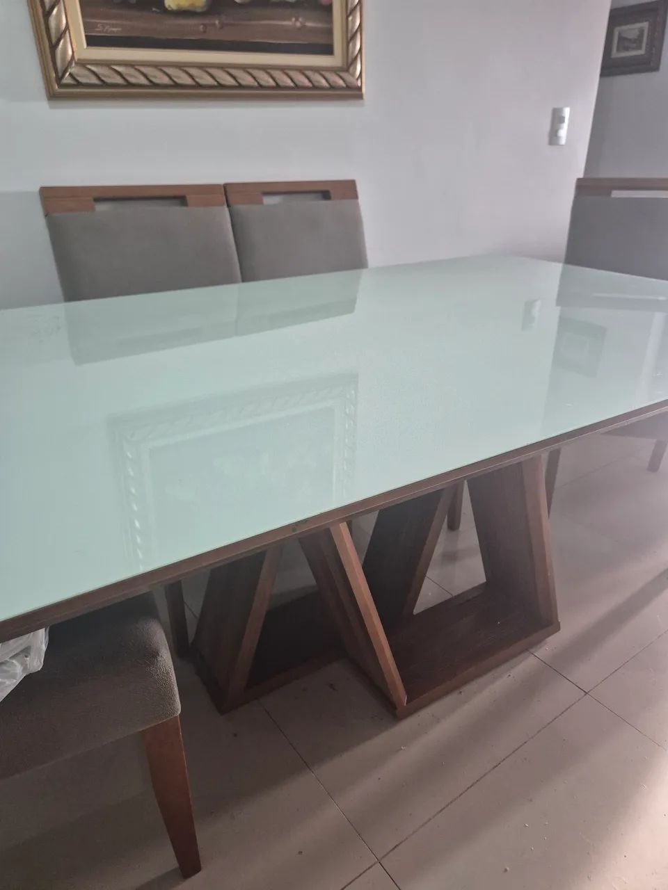 MESA MACIÇA COM 6 CADEIRAS  - Foto 3