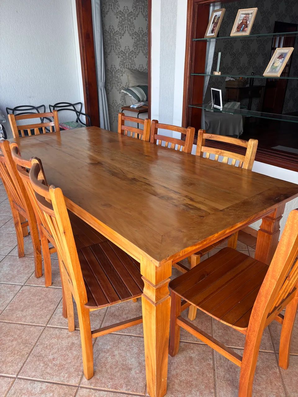 Mesa Madeira de Demolição 2m x 90cm com 8 Cadeiras Leque ? Sudeste Rústico - Foto 4