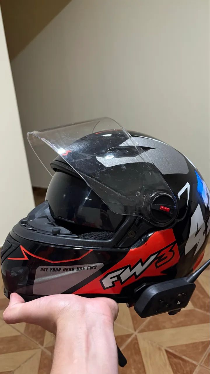 Capacete FW3 com intercomunicador  - Foto 4