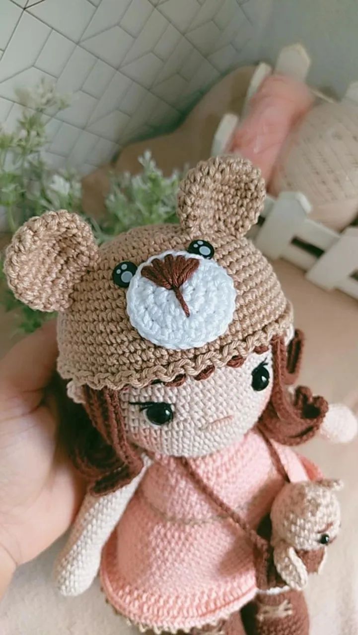 Boneca Amora e seu Ursinho Amigurumi / Crochê  - Foto 3