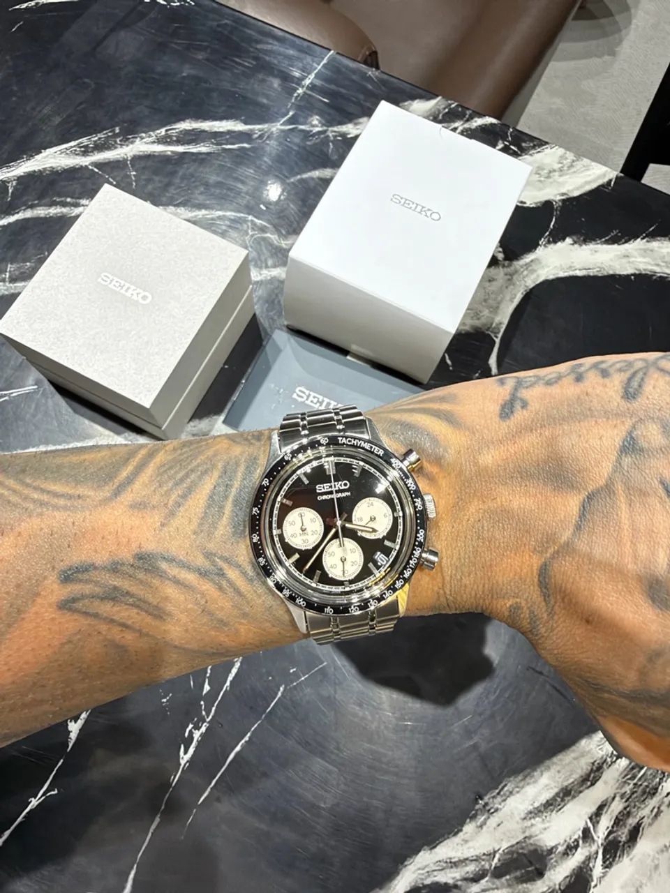 Relógio Seiko Chronograph Panda Reverso