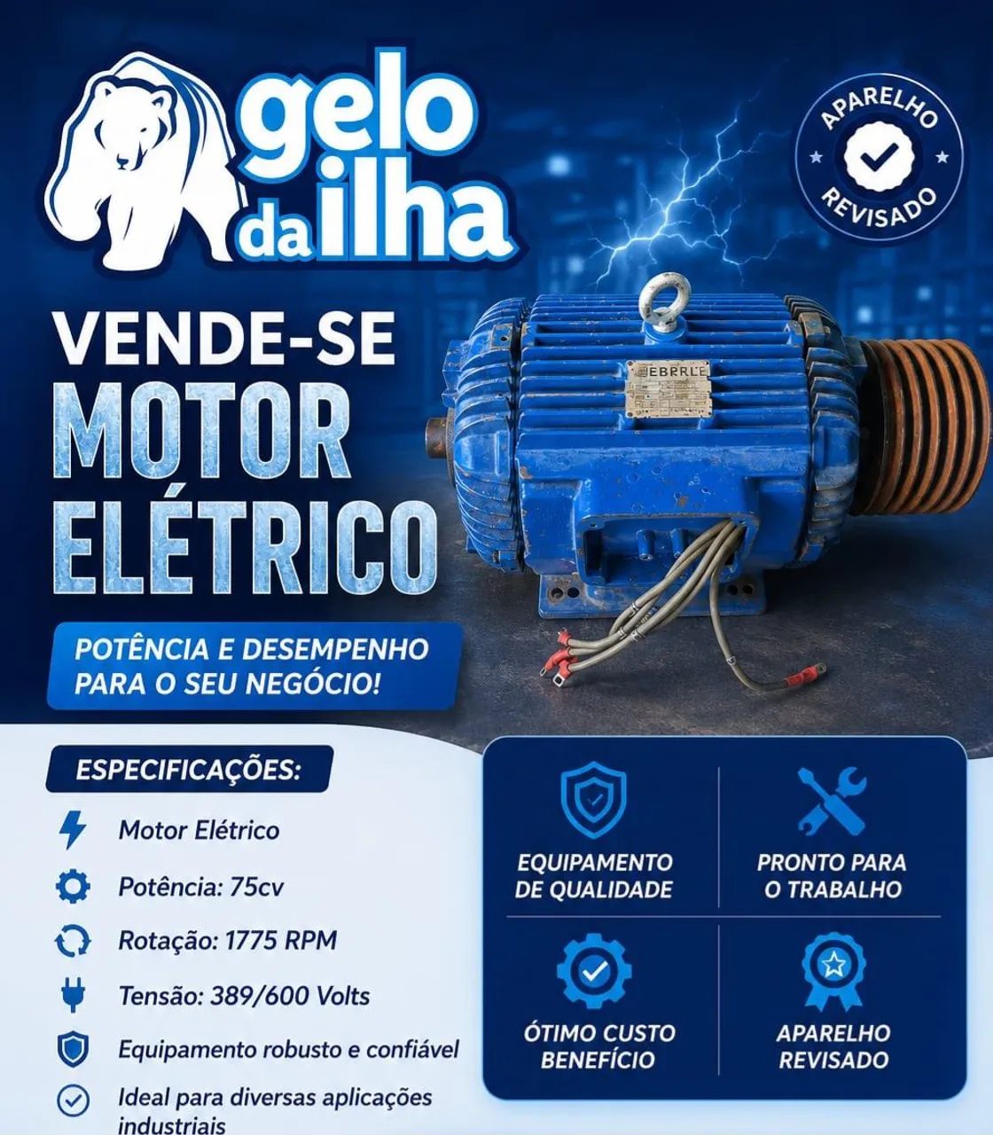 motor elétrico trifásico 75cv