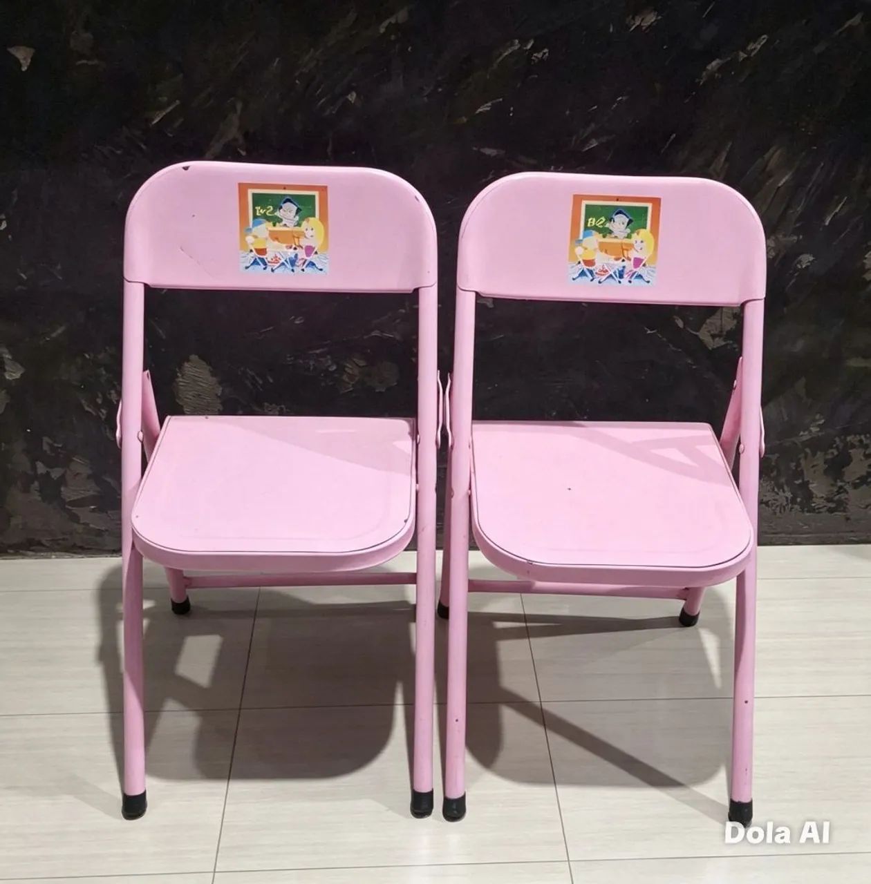 Cadeiras de ferro infantil. Rosa 