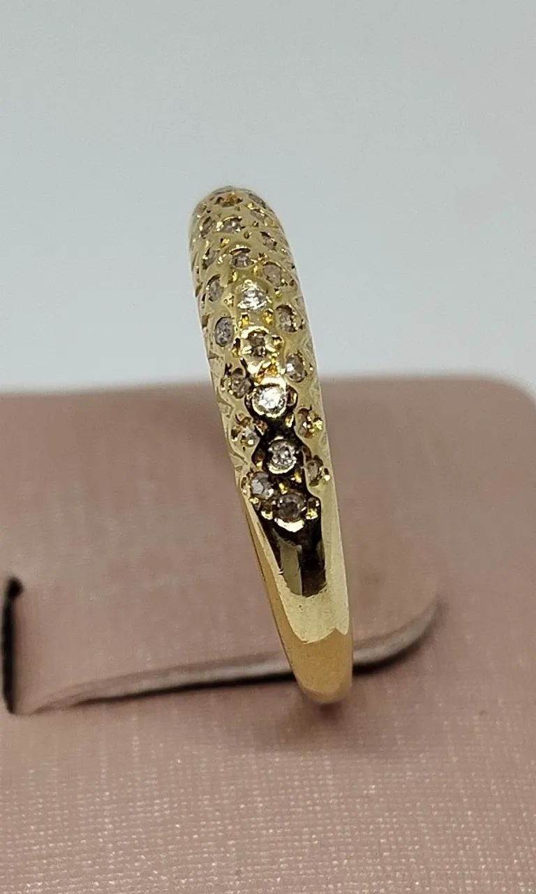 Anel ouro 18k - Diamantes - aro 20 - Foto 3