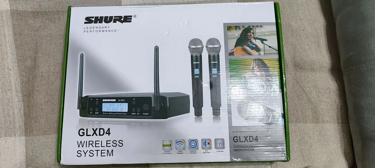 Shure GLXD4/BETA58A Microfone Sem Fio UHF Profissional.