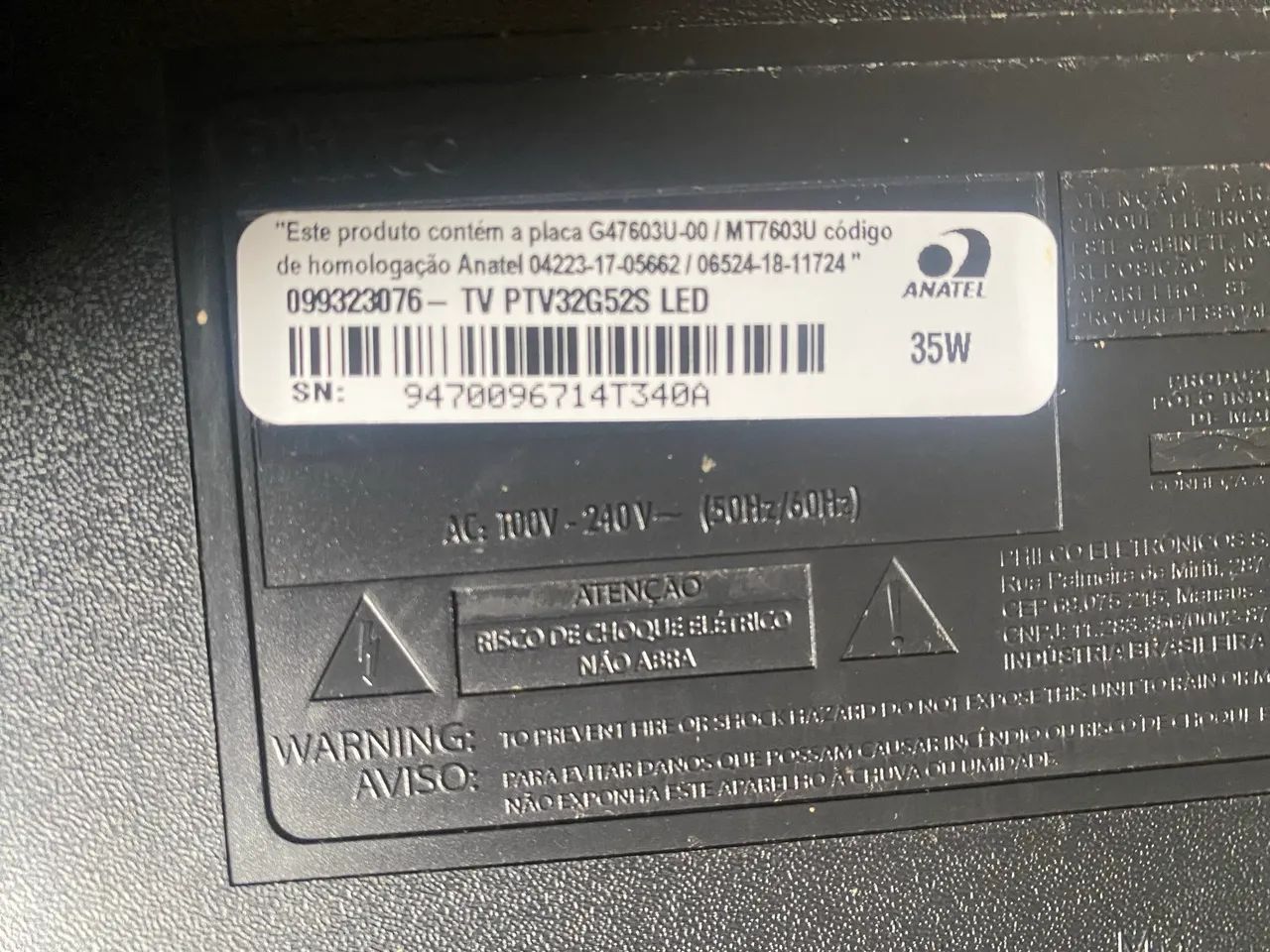 TV PHILCO 32 POLEGADAS COM LINHAS NA TELA MAIS FUNCIONANDO TUDO, MODELO (PTV32G52S LED) - Foto 4