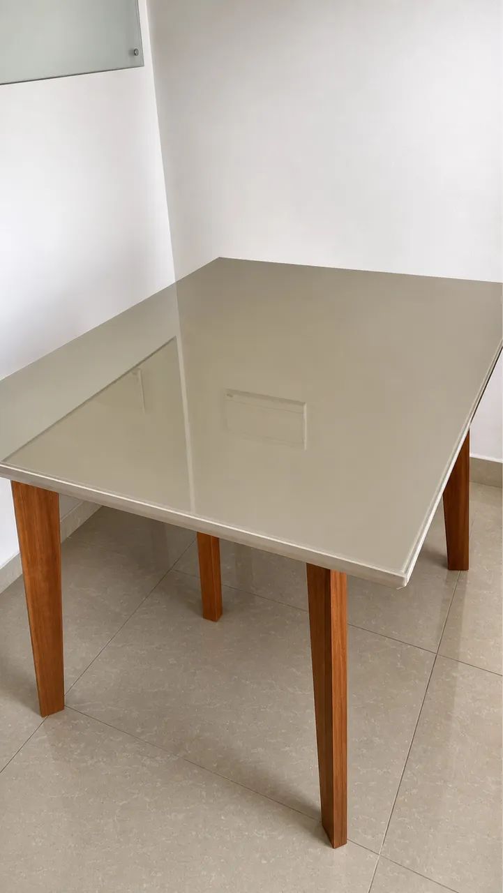 Mesa de Jantar 1,20 Tampo de Vidro OPORTUNIDADE 