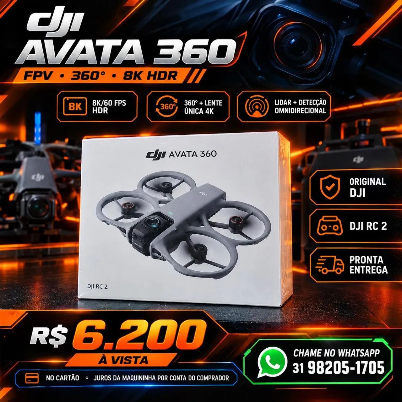 Avata 360 rádio tela