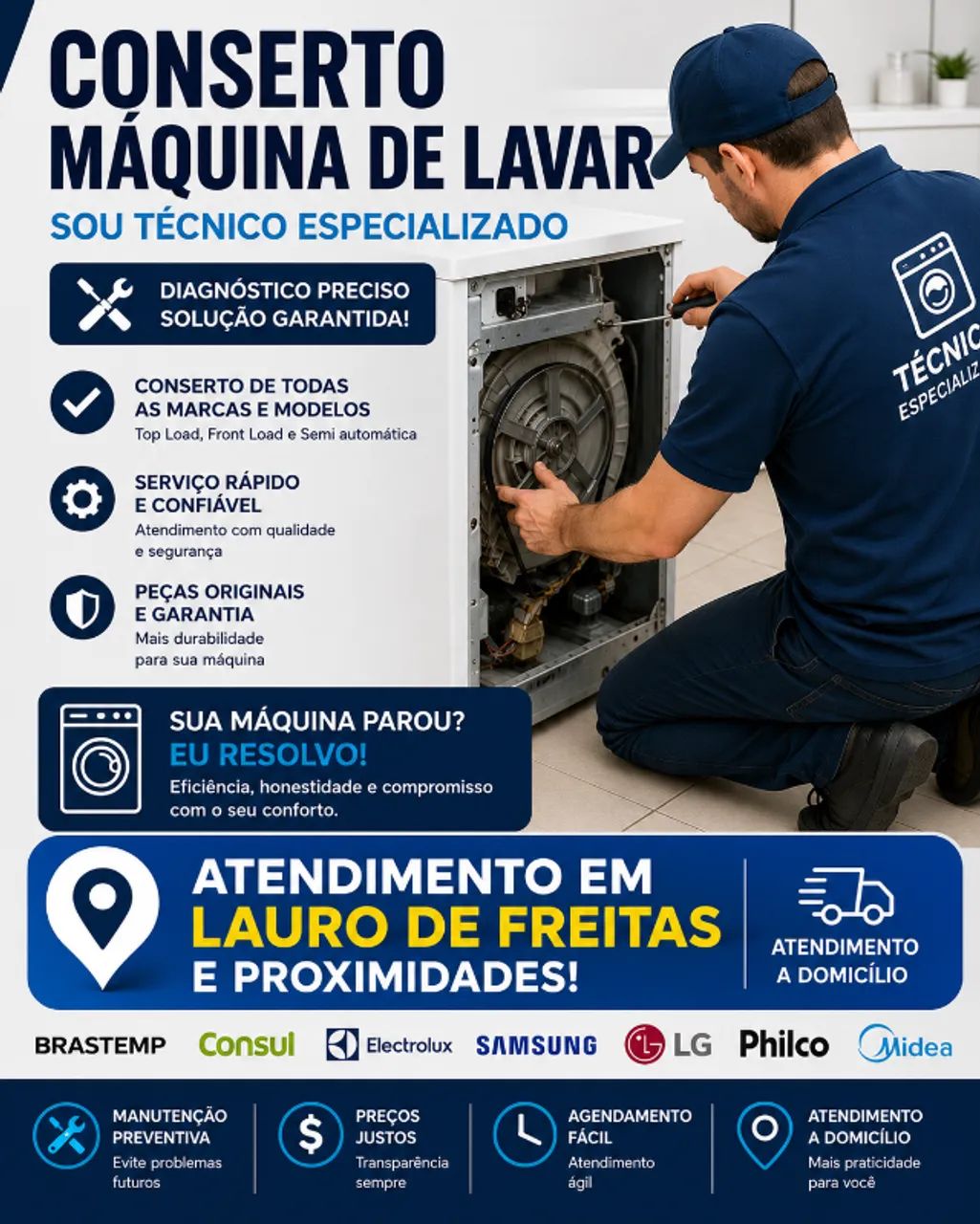 Conserto máquina de lavar roupa 