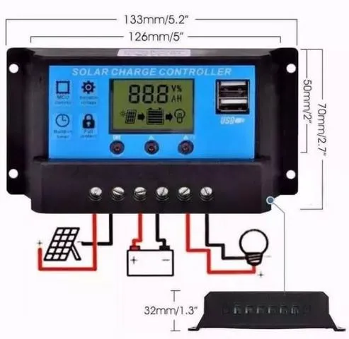Controlador De Carga Solar 30a Lcd Usb Regulador Automatico Arduino Automação COD-AP8