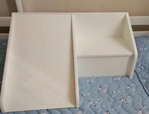Mini Escadinha com Escorregador em MDF/Laca Branco - Foto 3