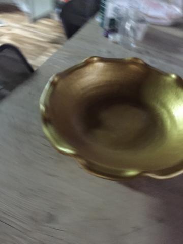 Fruteira cerâmica dourada - Foto 3