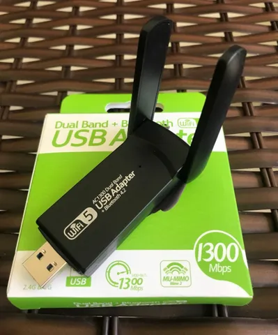 Adaptador WiFi USB AC1300 - Adaptador de red inalámbrica de doble banda  2.4G/5G para PC de escritorio, MU-MIMO WiFi Dongle, USB 3.0, compatible con