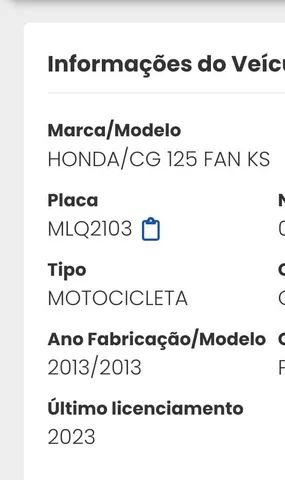 Moto fan 125 Honda 