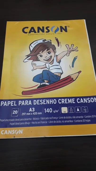 Bloco A3 Escolar Cor Creme 80g 16 Folhas Canson