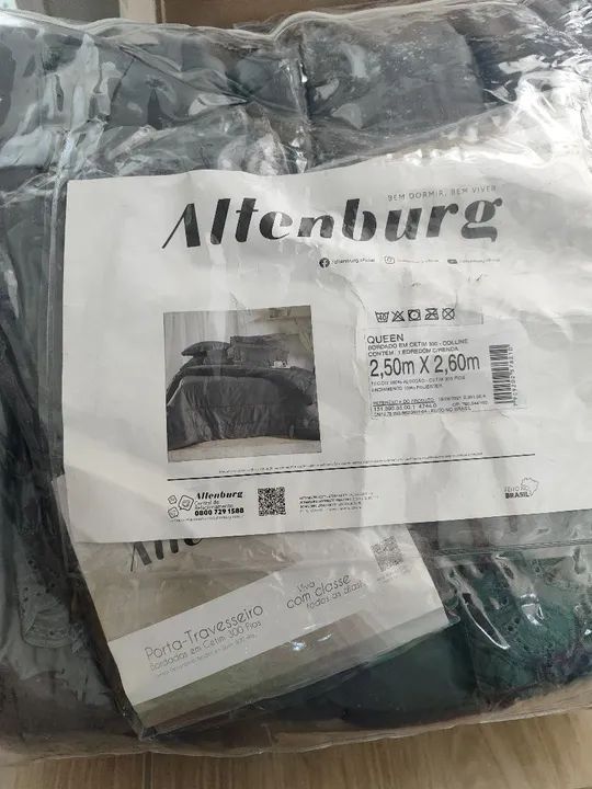 Jogo de Cama Altenburg Queen - Bordado em Cetim 300 Fios - Coline - Foto 4
