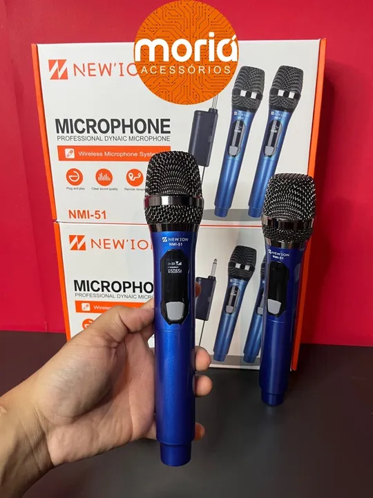 Microfones Duplo Dinâmico Sem Fio,recarregável DuploProfissional