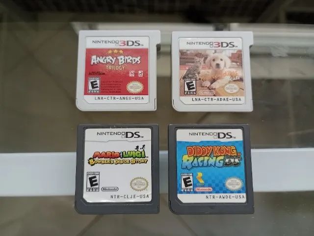 Lote 4 x Jogos Nintendo DS e 3DS Diddy Kong Racing, Mario e Luigi Bowser Inside Story, etc