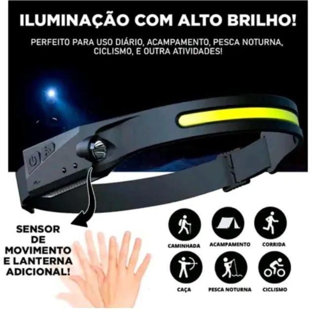 Super Lanterna de Cabeça Recarregável Led promoção Pronta Entrega  - Foto 3