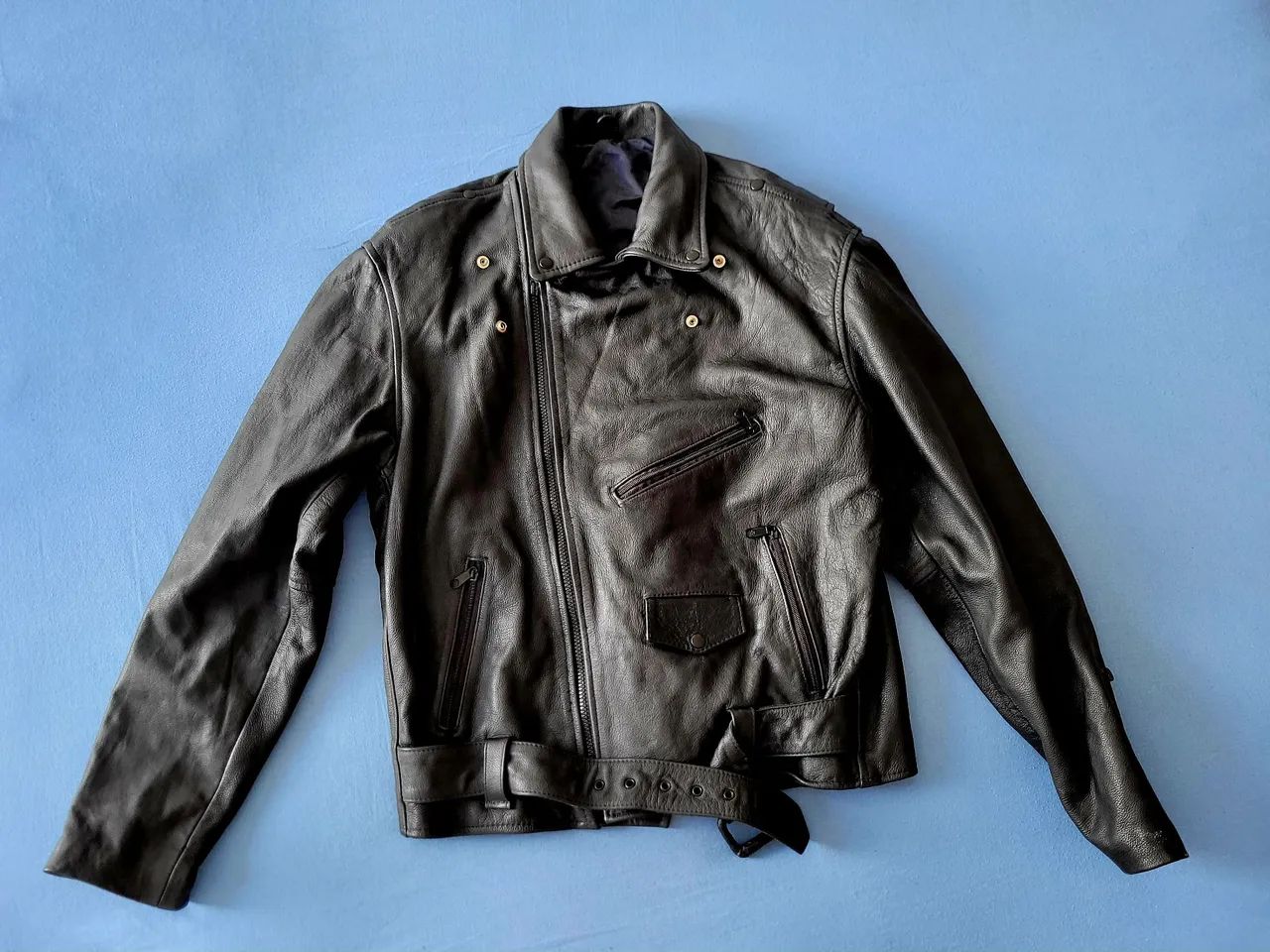 Jaqueta + par de luvas em couro legítimo Moto   - Foto 4
