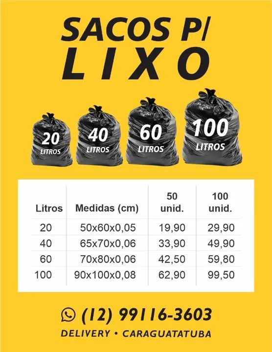 Sacos de Lixo | Caraguatatuba SP