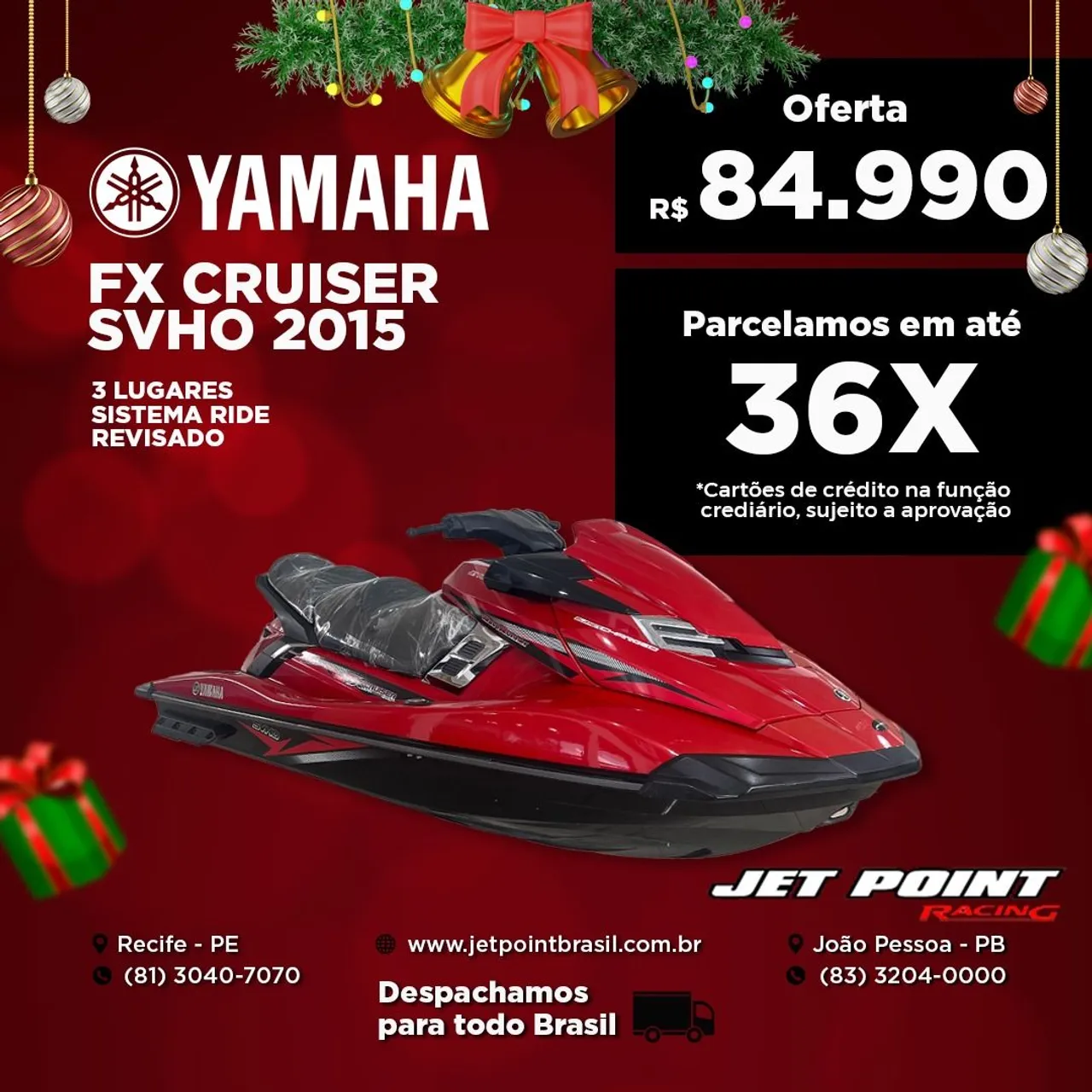 JET SKI YAMAHA FX CRUISER SVHO TURBO 2015, Sistema Ride, 3 Lugares, Muito Novo, Parcela 36