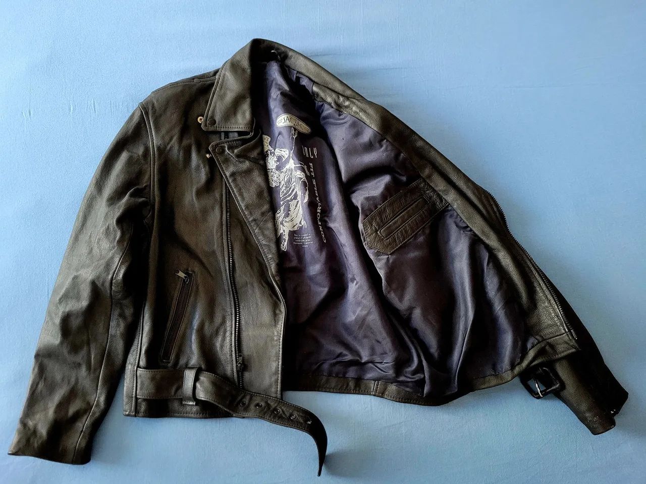 Jaqueta + par de luvas em couro legítimo Moto   - Foto 2