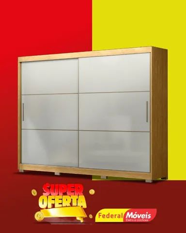 Guarda Roupa 2 Portas de Correr 4 Gavetas Promoçao Fazemos Entrega Novo