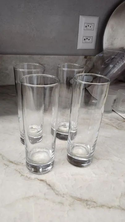 Kit 4 Copos de Vidro Transparente - Foto 2