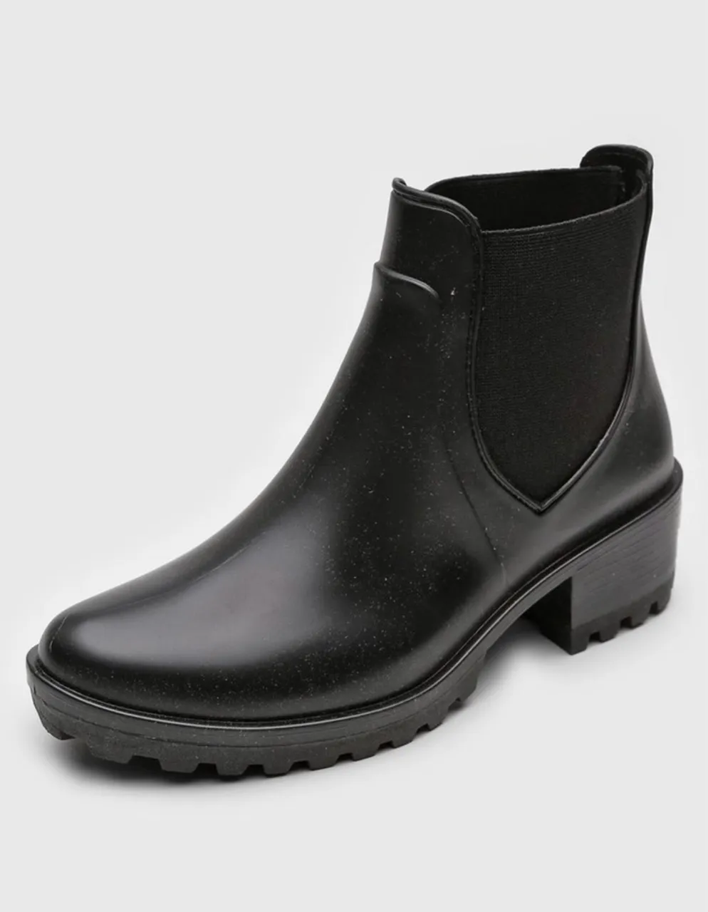 Bota Chelsea Feminina Preta Tratorada